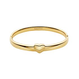Stately Steel Stainless Steel Heart Bangle