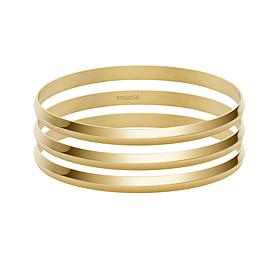 Stately Steel Stainless Steel Stackable Bangle Bracelet 3-piece Set