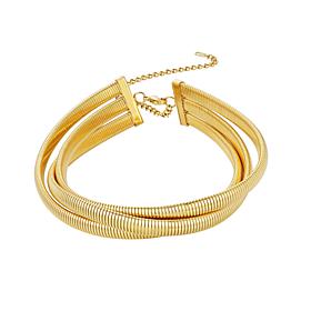Stately Steel Stainless Steel Triple Snake Chain Choker Necklace
