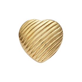 Stately Steel Striped Heart Ring