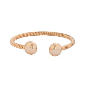 Stately Steel Twisted Cable Wire Open Bangle