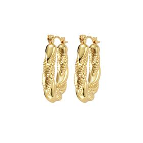 Stately Steel Twisted Hoop Earrings