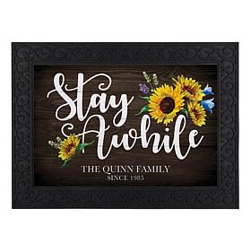 Stay Awhile Personalized Doormat
