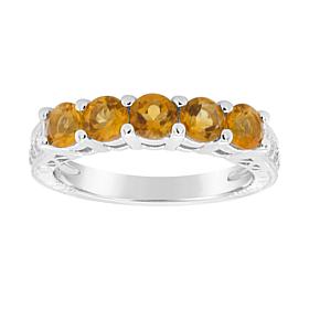 Sterling Silver 5-Stone Gemstone Band Ring