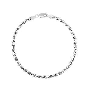 Sterling Silver 5mm Diamond-Cut Solid Rope Chain 8-1/2" Bracelet