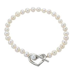 Sterling Silver 7-8mm Cultured Freshwater Pearl 7.5" Bracelet