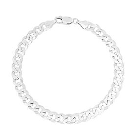 Sterling Silver 7.2mm Comfort Curb Chain Bracelet - 8-1/2"