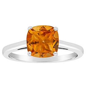 Sterling Silver 8mm Cushion-Cut Gemstone Ring
