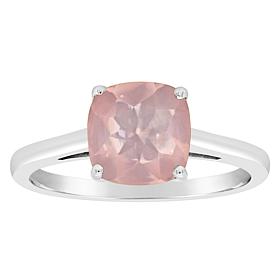 Sterling Silver 8mm Cushion-Cut Gemstone Ring