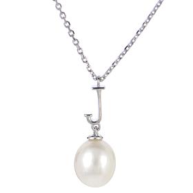 Sterling Silver Cultured Freshwater Pearl "J" Initial 16" Necklace