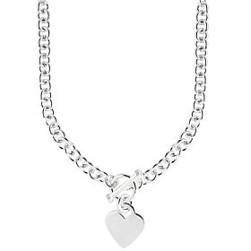 Sterling Silver Heart Toggle Necklace