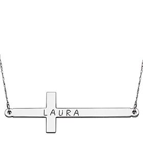 Sterling Silver Name Cross Necklace