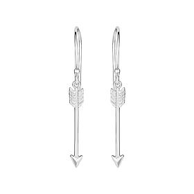 Sterling Silver Polished Arrow Drop Earrings