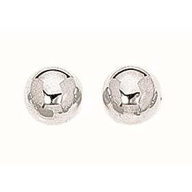 Sterling Silver Polished Ball Stud Earrings