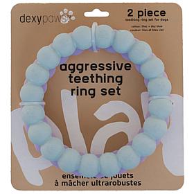 SuperChew Rings Aggressive Chew Toy Set - Lilac & Sky Blue
