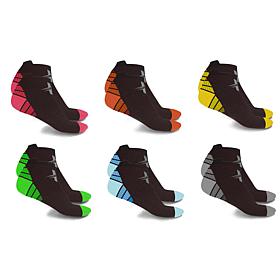 TagCo Extreme Fit Sports Ankle-Length Compression Socks 6-Pair Pack