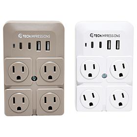 Tech Impressions 2
pack Surge Protectors with Rotating Outlets