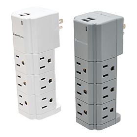Tech Impressions 2-Pack Swivel Power Strips for Up to 11 Devices