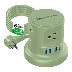 Tech Impressions 8-Device Charging Cube with Retractable Cord
