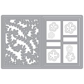 The Stamps of Life Flower Vine and Grid A2 Card Base Die Set