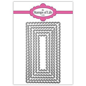 The Stamps of Life - Mini Slimline Scallop Rectangles Die Set