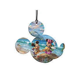 Thomas Kinkade Disney Acrylic Hanging Print-Mickey & Minnie in Hawaii