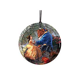 Thomas Kinkade Disney Glass Hanging Print - Beauty and The Beast