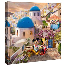 Thomas Kinkade Disney Mickey & Minnie in Greece Gallery Wrapped Canvas