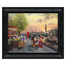 Thomas Kinkade Disney Mickey and Minnie in London - 16" x 20" Brush...
