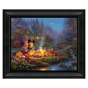 Thomas Kinkade Disney Mickey and Minnie - Sweetheart Campfire - 16"...