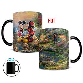 Thomas Kinkade Mickey & Minnie Sweetheart Cove Heat-Sensitive Mug