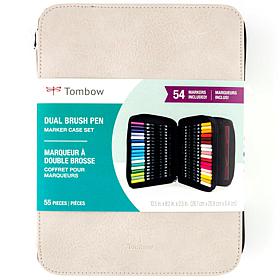 Tombow Dual Brush 54-pc Pen Set and Zipper Marker Case