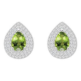 Top Choice Gems 8x5mm Pear-Shaped Gem and White Topaz Stud Earrings