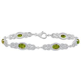 Top Choice Gems Gem and White Topaz 6x4mm Oval Stone Knot Bracelet