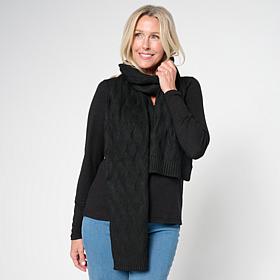 Tower Hill by Christie Brinkley Basketweave Cable Knit Scarf