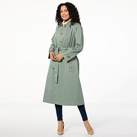 Tower Hill by Christie Brinkley Embroidered Trench Coat