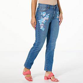 Tower Hill by Christie Brinkley Floral Print Jean