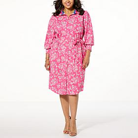 Tower Hill by Christie Brinkley Long Sleeve Shirt Dress with Belt