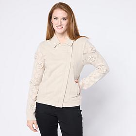 Tower Hill by Christie Brinkley Mixed Media Moto Jacket