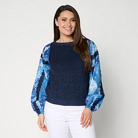 Tower Hill by Christie Brinkley Mixed Media Sweater