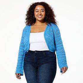 Tower Hill by Christie Brinkley Pointelle Sweater Knit Bolero