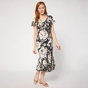 Tower Hill by Christie Brinkley Printed Sweetheart Neck Dress
