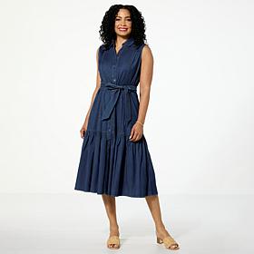 Tower Hill by Christie Brinkley Sleeveless Denim Midi Dress