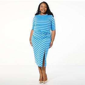 Tower Hill by Christie Brinkley Twist Waist Ponte Dress