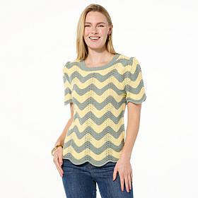 Tower Hill by Christie Brinkley Wavy Stripe Sweater