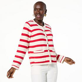 Tower Hill Christie Brinkley Sweater Knit Button-Down Cardigan