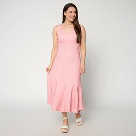 TowerHill by Christie Brinkley Double Take Denim Knit Illusion Dress 