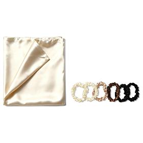 TruRitual 2-pack Satin Pillowcases and 6-pack Satin Scrunchies