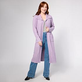 TWRHLL by Christie Brinkley Cable Knit Cardigan