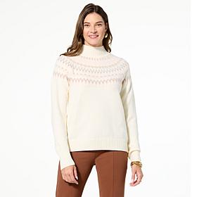 TWRHLL by Christie Brinkley Fairisle Turtleneck Sweater